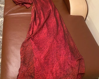 80’s Vintage Snake Print Glitter Effect Red Slip Dress