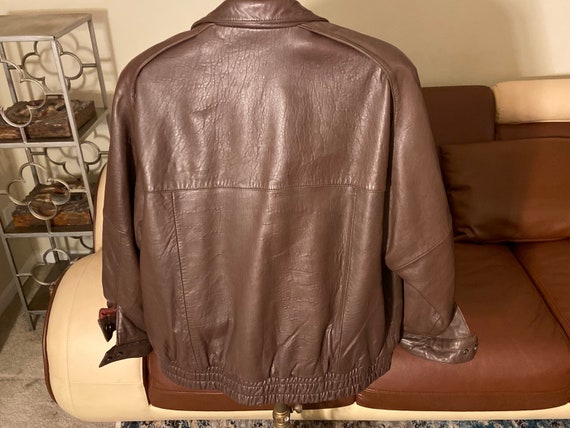 80s Vintage Brown Leather Fashion Bomber Size Medium - Etsy