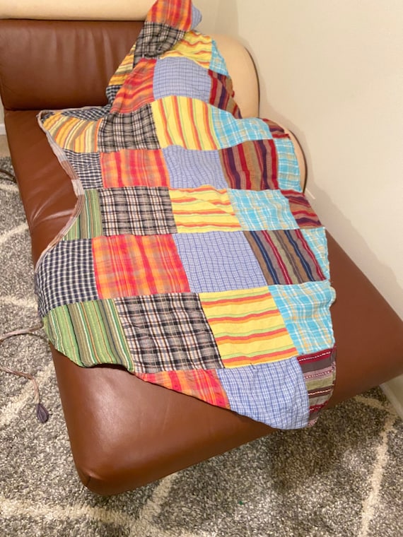 Vintage Mixed Pattern Patchwork Wrap Skirt size m… - image 6