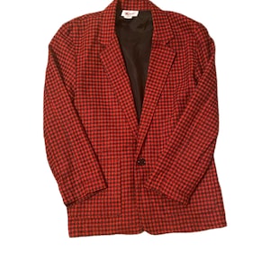 1980’s Vintage Plaid Boyfriend Blazer By Touch Made In USA Vintage Size Medium