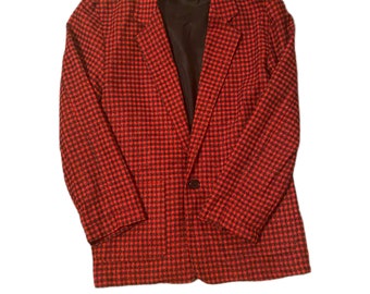 1980’s Vintage Plaid Boyfriend Blazer By Touch Made In USA Vintage Size Medium