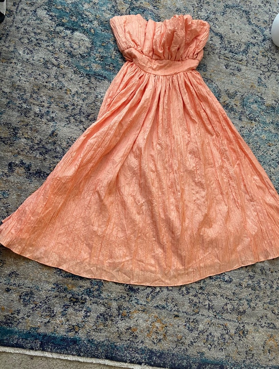 Vintage Alyce Designs Peach Strapless Crinkle Dress Vintage Size 14 Modern  Size Medium - Etsy