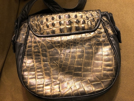 Vintage Faux Crocodile Sondra Roberts Purse - image 2