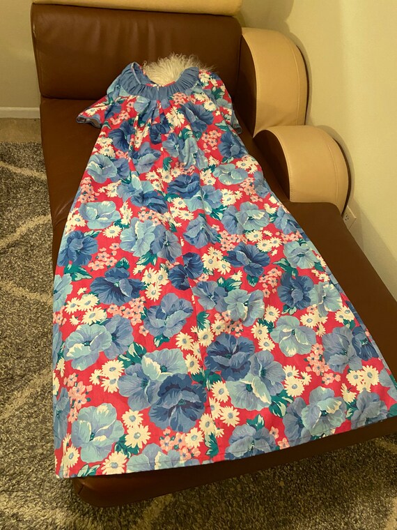 70s/early 80s Floral Print Mumu by Jane M Honolulu Never
