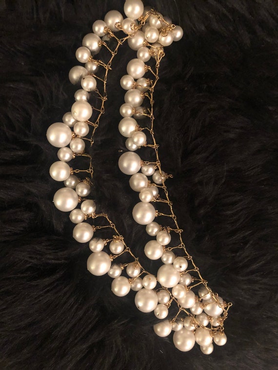 50s Vintage Costume Jewelry Pearl Necklace - image 9