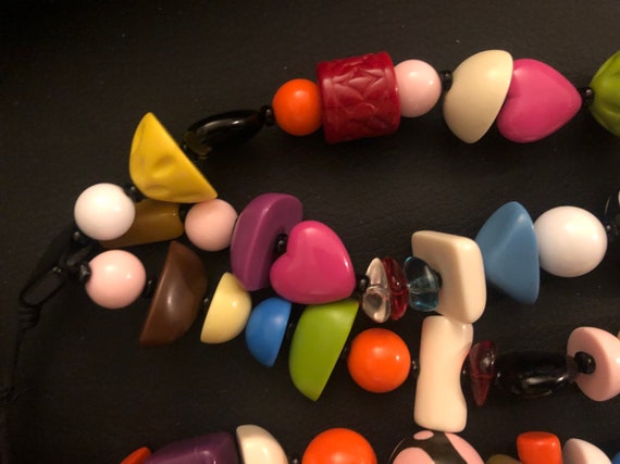 Multicolored Vintage 80s Beaded Necklace - image 4