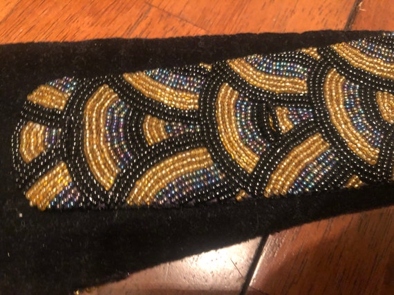 Gold Art Deco 1980s Hand Beaded Vintage Belt - image 2