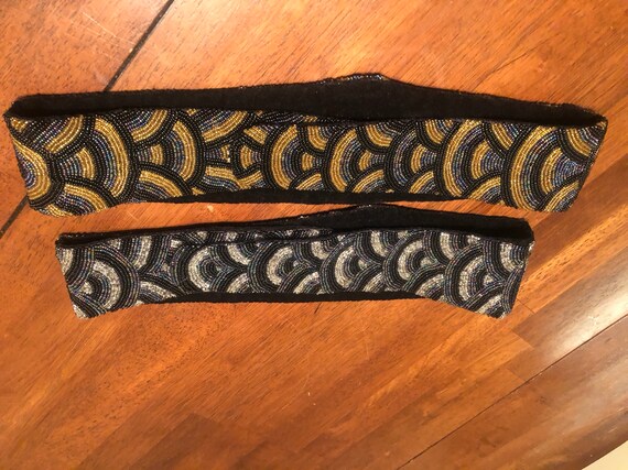 Gold Art Deco 1980s Hand Beaded Vintage Belt - image 10