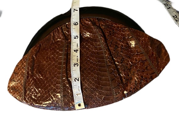 1970’s Brown Snakeskin Clutch 11.25w x 7 inches - image 3