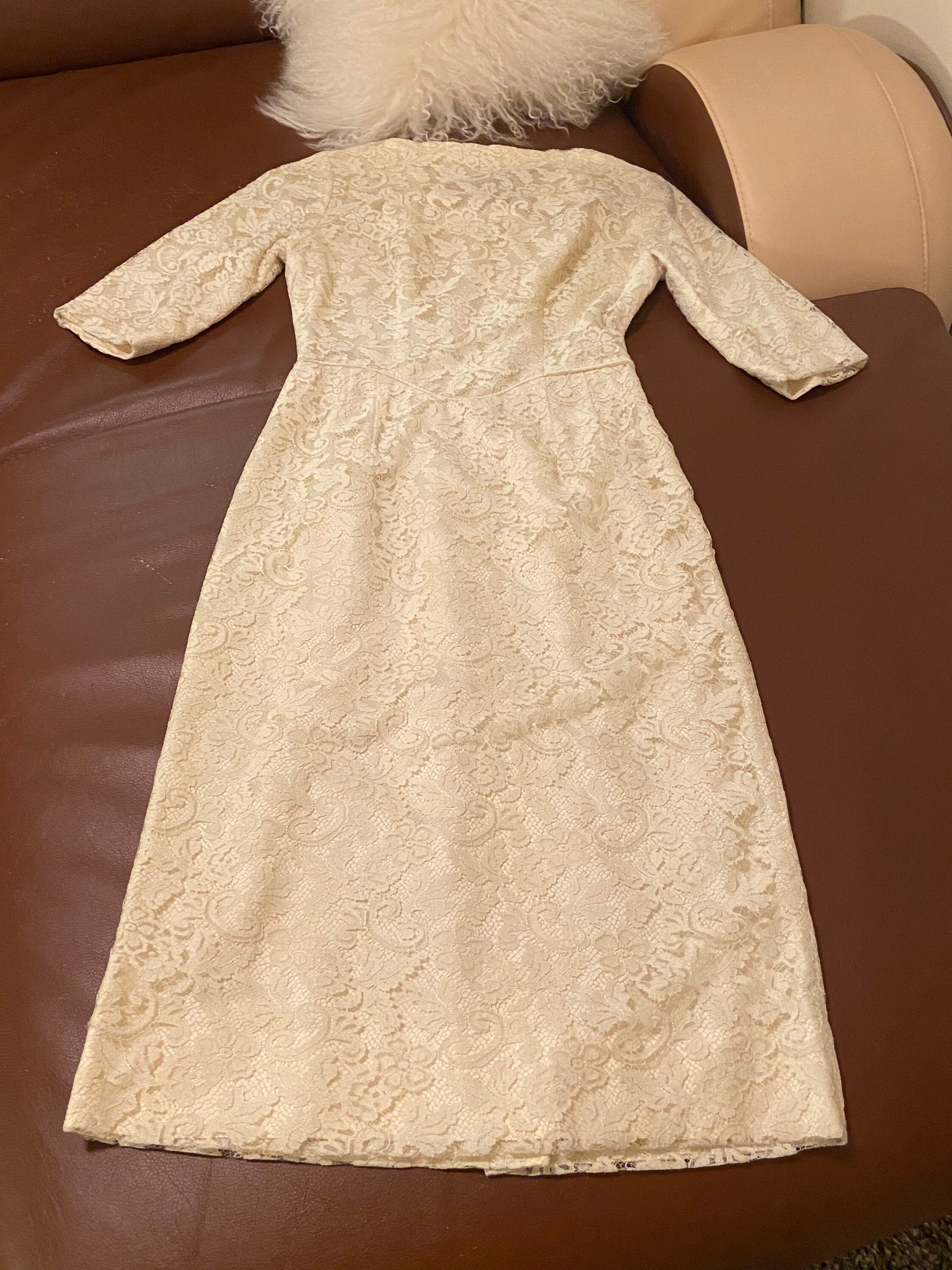 white christmas dresses Viper | Cream Lace Long-Sleeve Maxi Dress main image 0