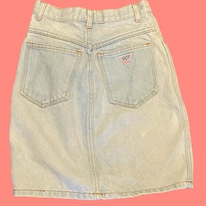 80’s to 90’s Vintage Georges Marciano For Guess Lightwash Denim Skirt