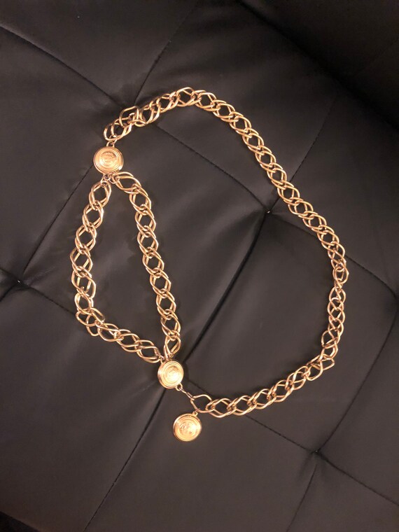 Gold Metal Vintage 1980s Chain Belt or Necklace - image 2