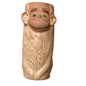 1980s Vintage Ceramic Monkey Vase Pencil Holder Collectible Made In Japan