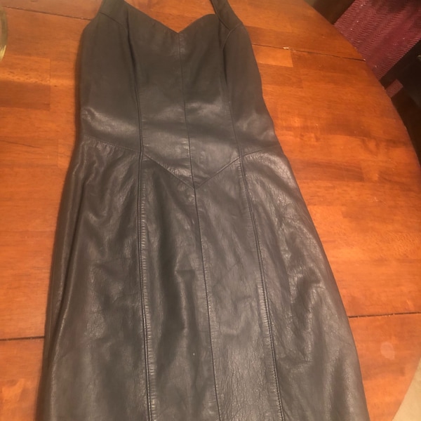 Leather Dress Etsy