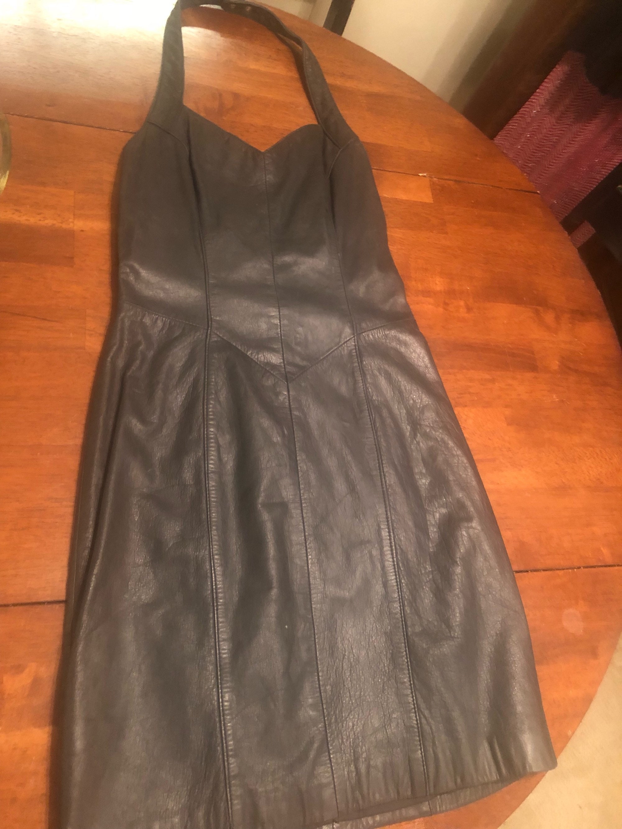 Vintage 90s Leather Dress by Wilson's Leather - Etsy