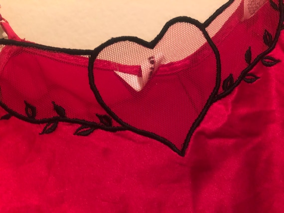 90s Vintage Victoria’s Secret Red Silk Mesh Heart