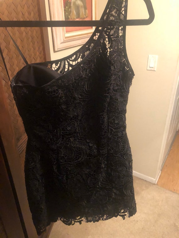 1980s Vintage One Shouldered Black Mini Dress Size 3/4 - Etsy