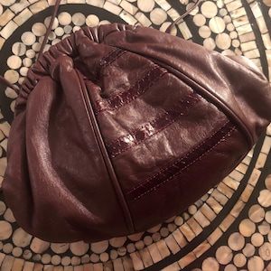 1980s Vintage Leather Maroon Purse