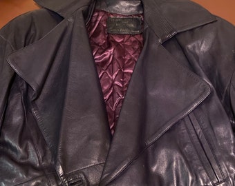 1970s/80s Vintage Rare CLAUDE MONTANA pour Ideal Cuir Leather Lambskin Cropped Jacket Size 40 Blousen Agneau Plonge