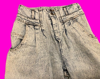 1980's Vintage Rare High Waisted Acid Washed Jeans By Britannia Tamaño mediano Excelente estado