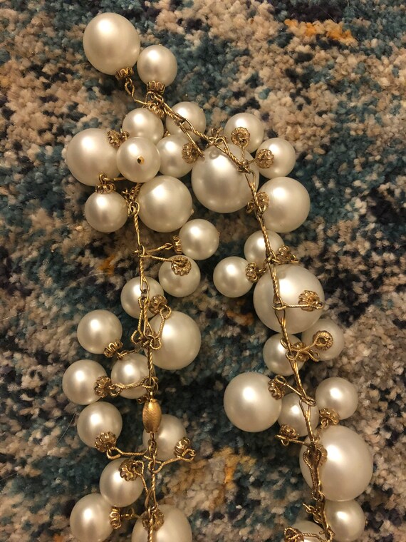 50s Vintage Costume Jewelry Pearl Necklace - image 6