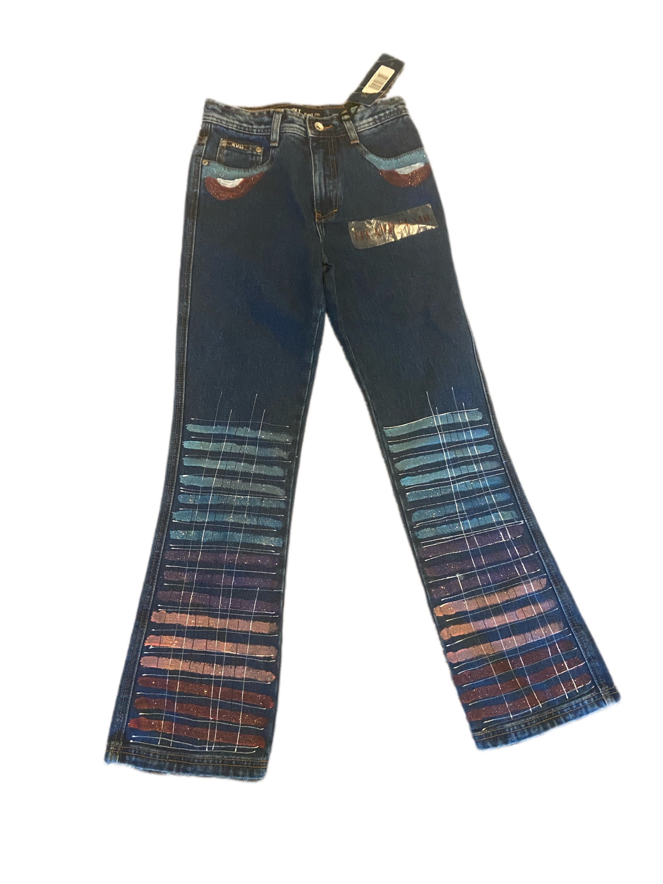 90's Glitter Jeans - Etsy