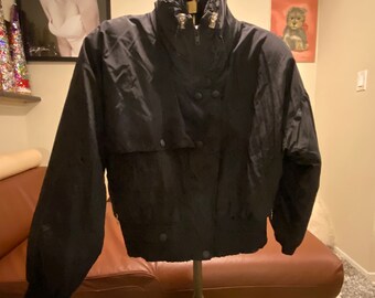 80s Vintage Black Serac Ski Jacket Size Medium/large
