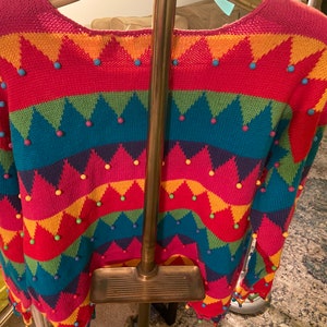 80s Vintage Multi Colored Beaded Sweater by Express Tricot image 10