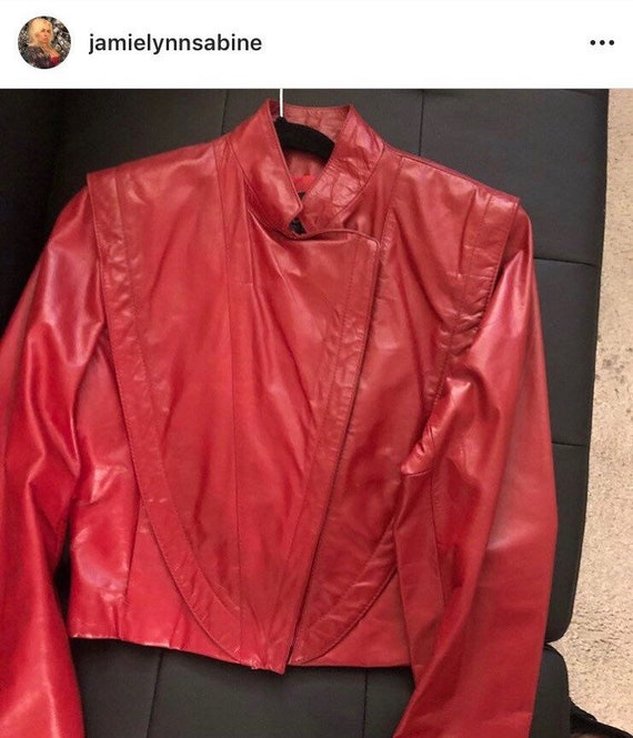 ジャケット・アウター   Red Label Leather Jacket Vintage 80s Red Leather Jacket Size Small by Wilsons Think Michael