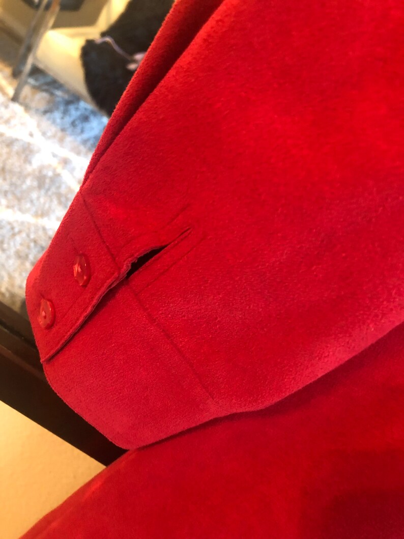 70s Vintage Red Ultrasuede Dress By Abe Schrader