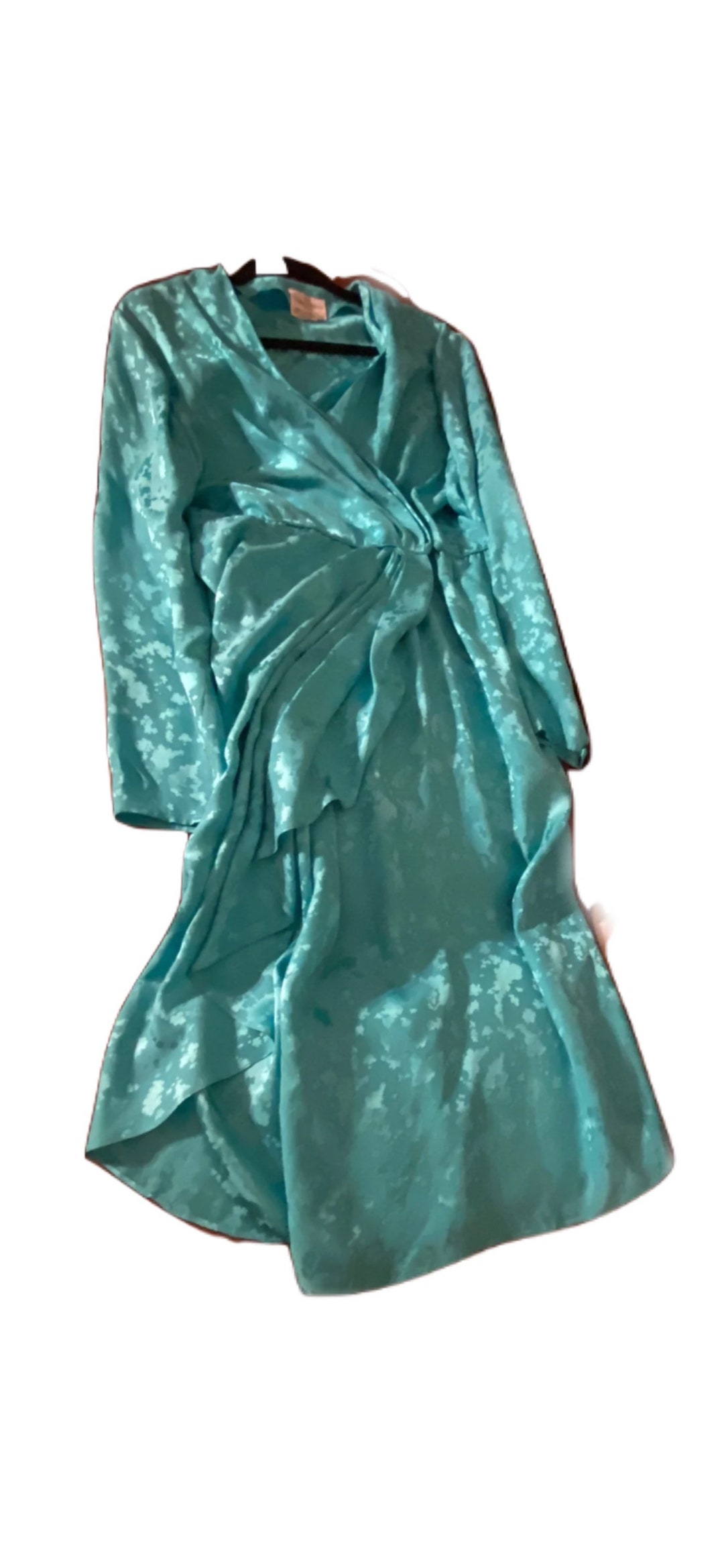 80s Vintage Blue Silk VALENTINO Wrap Dress Size Medium to Etsy