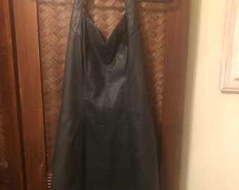 knee length dresses for ladies Layton Ruched Leather Camel Dress – Thomas and Rye main image 0