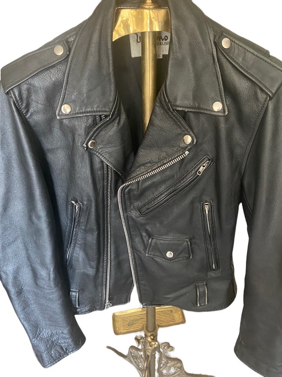 1980s Vintage Distressed Mororcycle Jacket size me