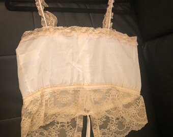 Vintage JC Penneys  lined lace tank size small