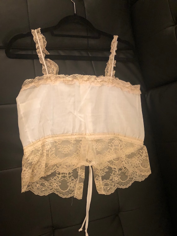 Vintage JC Penneys lined lace tank size small