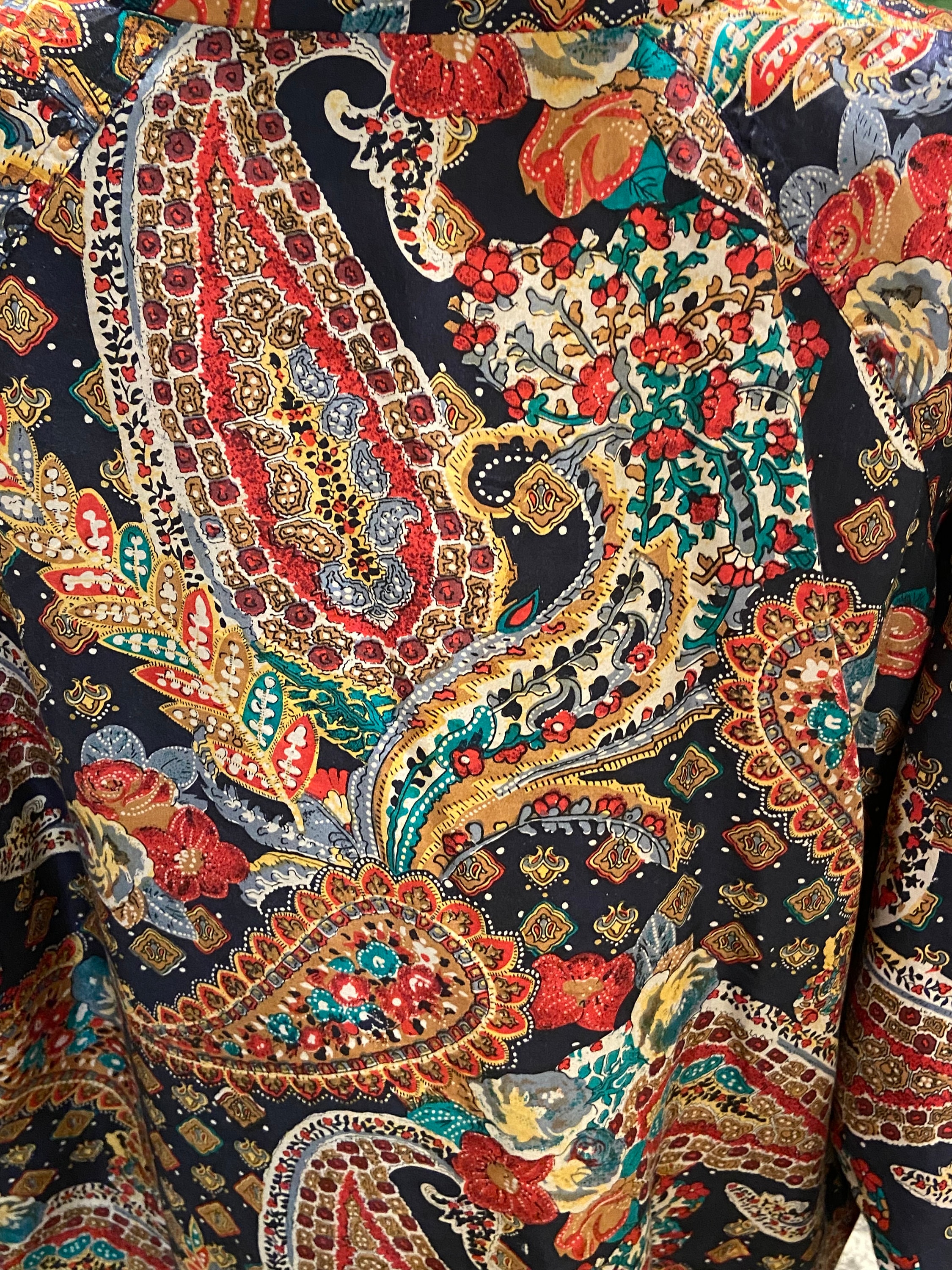 90s Vintage Silk Paisley Floral Zip up Jacket - Etsy