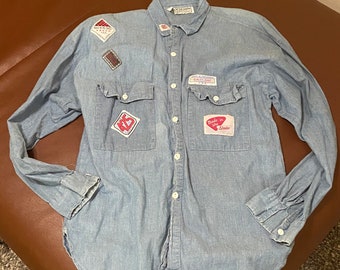 80’s Vintage Made in the Shade Denim Shirr with Parches