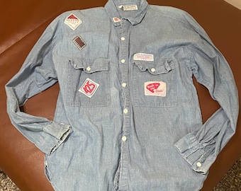 Camisa vaquera vintage 80's Made in the Shade con parches
