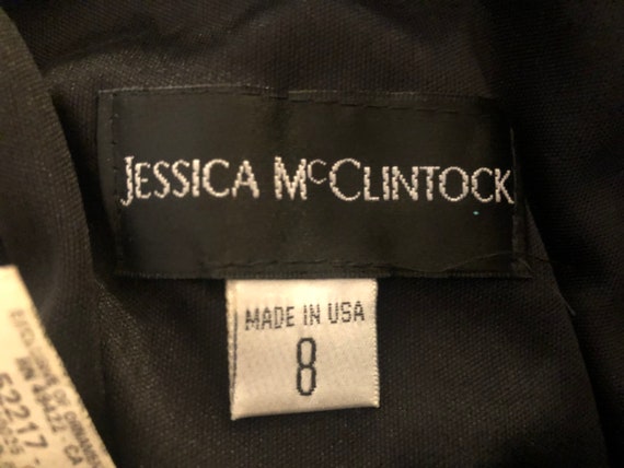 80s Vintage Jessica McClintock Black Lace Dress - image 8