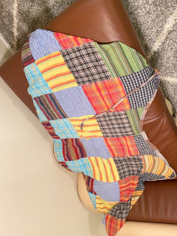 Vintage Mixed Pattern Patchwork Wrap Skirt size m… - image 2