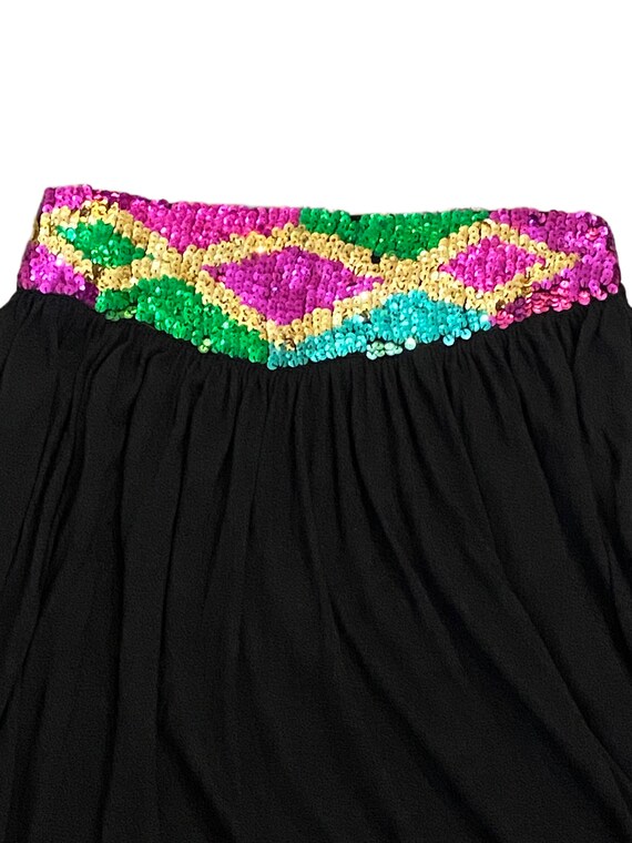 1980s Vintage Heavily Sequined Lightweight Rayon … - image 3