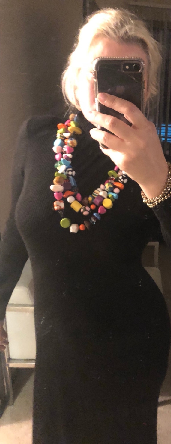 Multicolored Vintage 80s Beaded Necklace - image 6