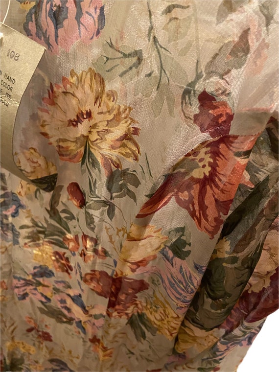 1990’s Vintage Hand Printed Floral Print Kate Ged… - image 7