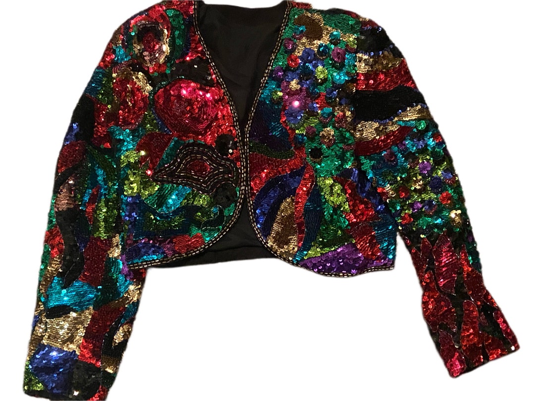 ジャケット・アウター HAND KNIT FLOWER BOLERO Ameri VINTAGE Rockmount Men's Denim Vintage Floral Bolero Jacket