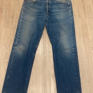 Vintage Levis 501 Blue Jeans Hohe Taille Fade W34 x 28 Schrittlänge