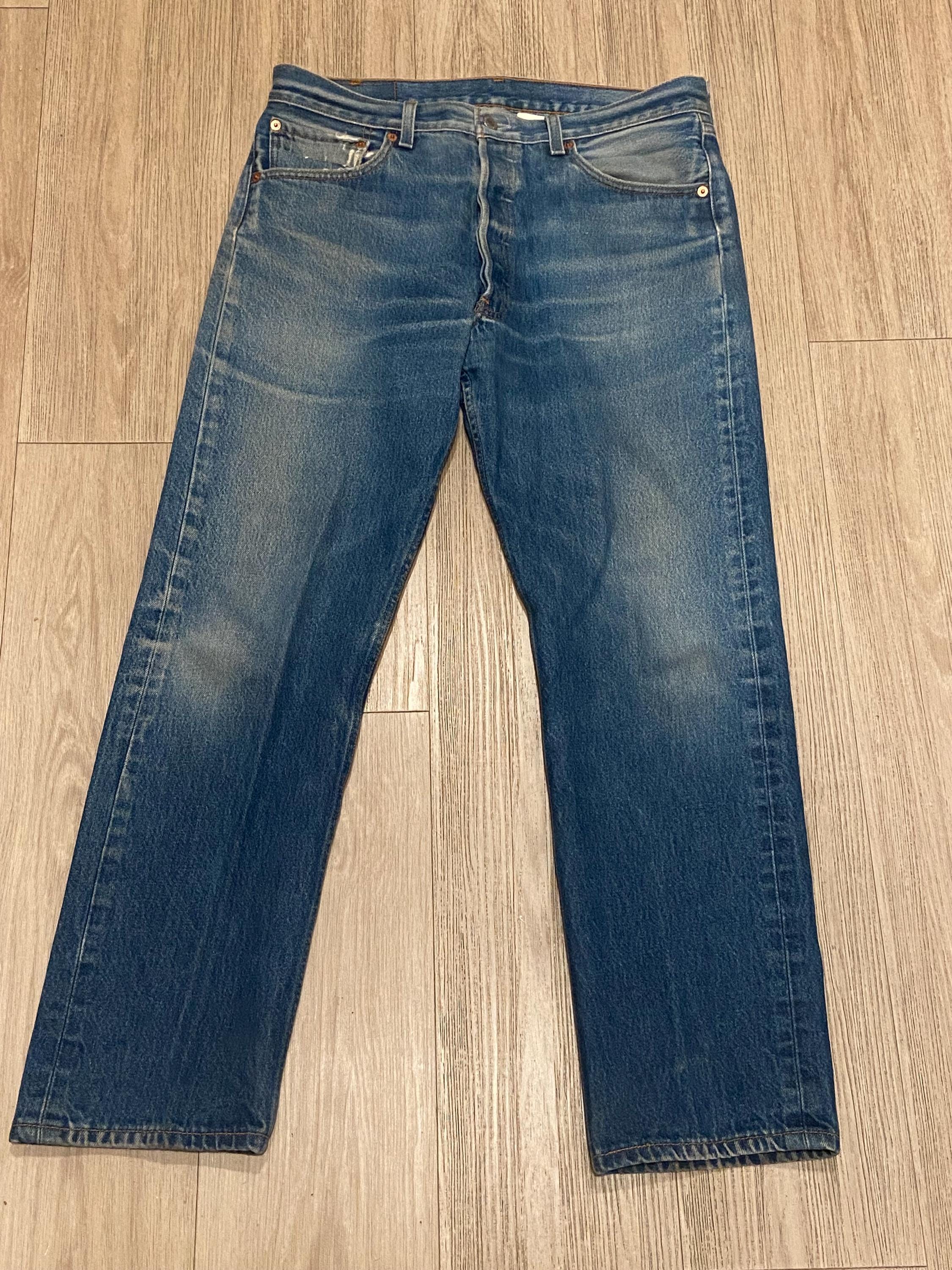 Vintage Levis 501 Blue Jeans High Waisted Fade W34 X 28 Inseam - Etsy