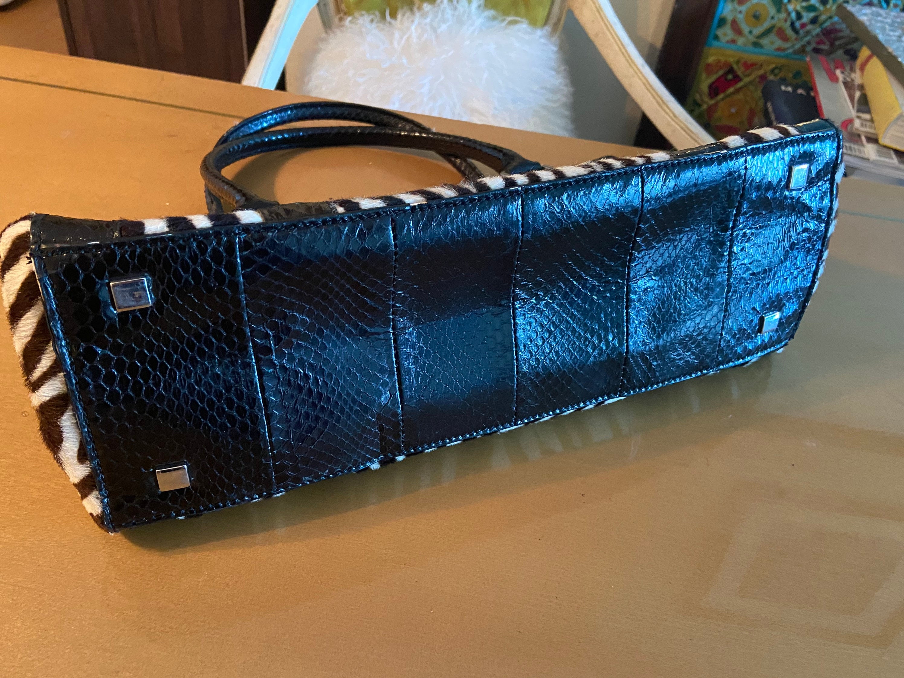 Vintage Karen Millen Animal Print Calf Hair Leather Purse