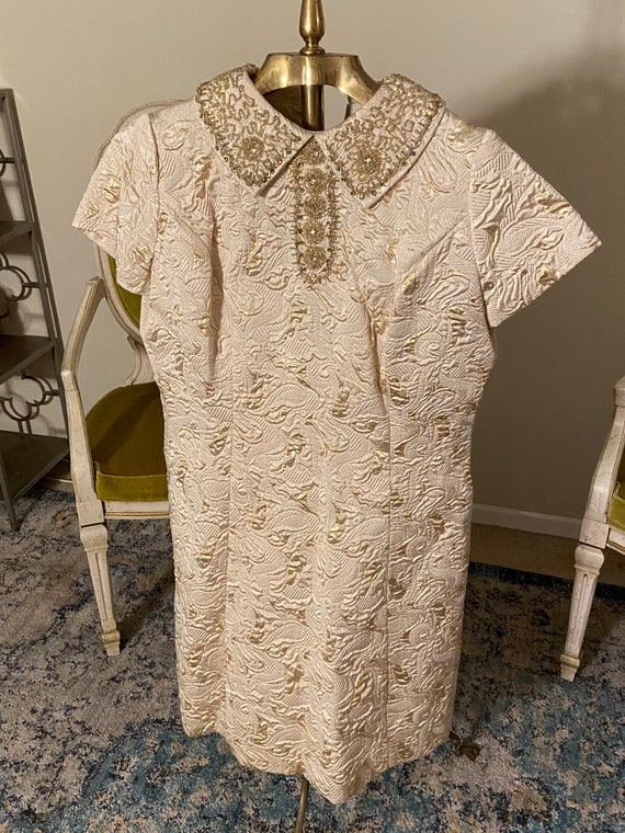 1960s Vintage Beaded Handmade Dress From Ransohoffs San Francisco size large to extra large see measurements 1960s Vintage Beaded Handmade Dress From Ransohoffs San Francisco size large to extra large see measurements