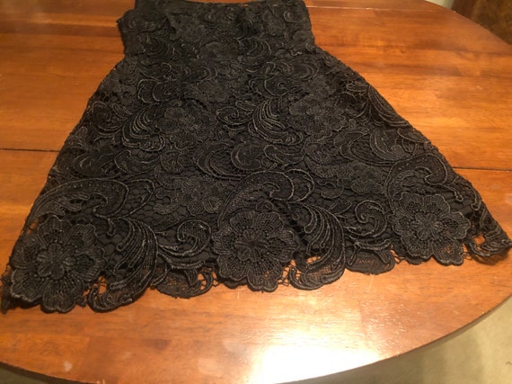 1980s Vintage One Shouldered Black Mini Dress Siz… - image 3