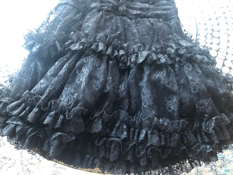 80s Vintage Jessica McClintock Black Lace Dress image 2